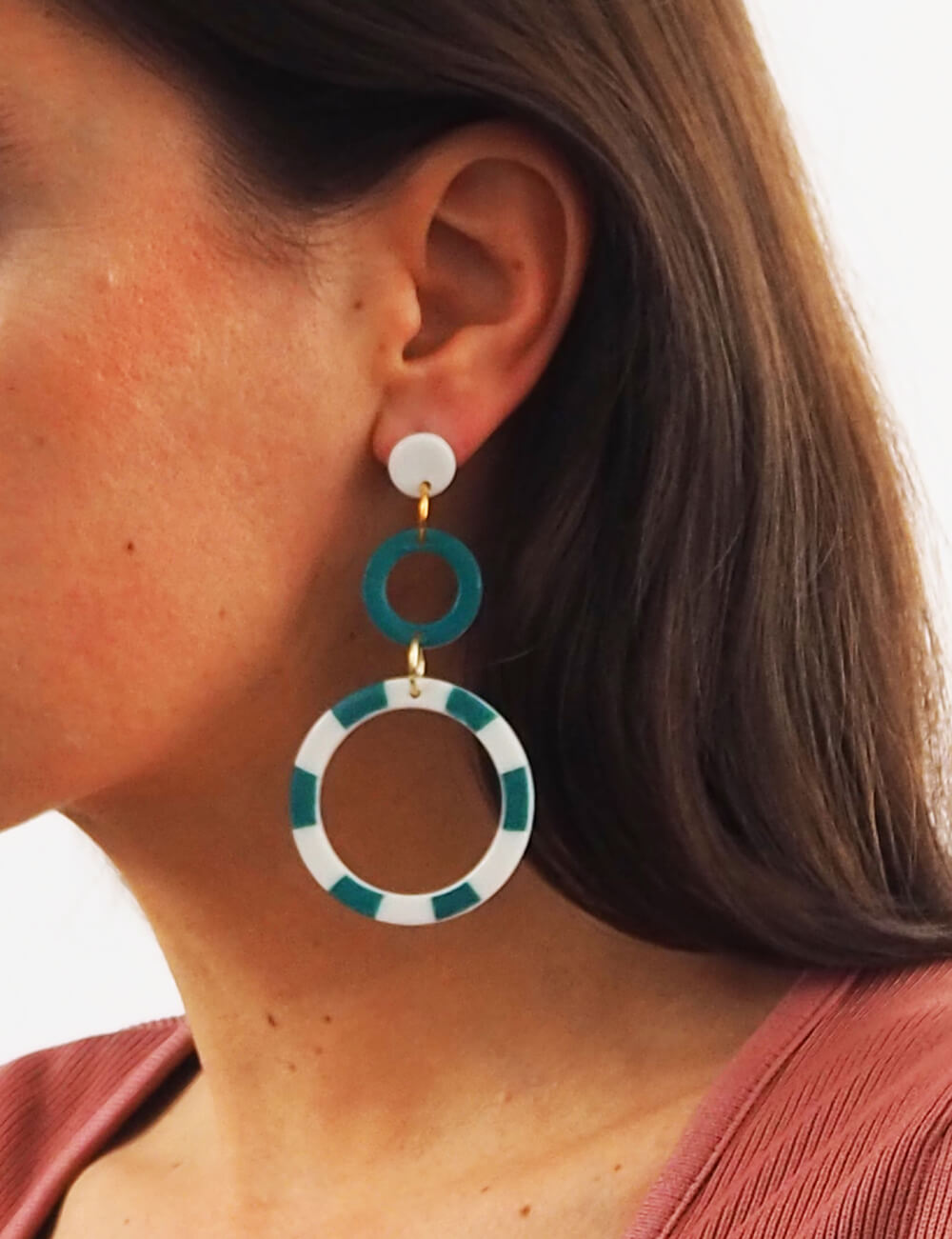 Deux anneaux vert turquoise