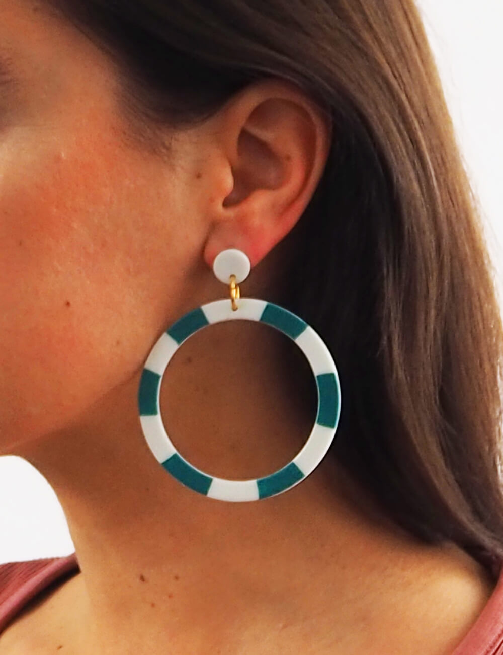 Créoles vert turquoise