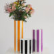 Vases trio jaune oranger noir violet
