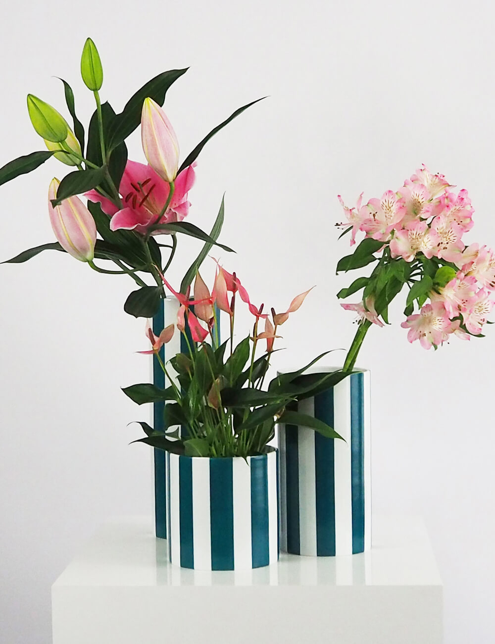 Vases trio vert turquoise