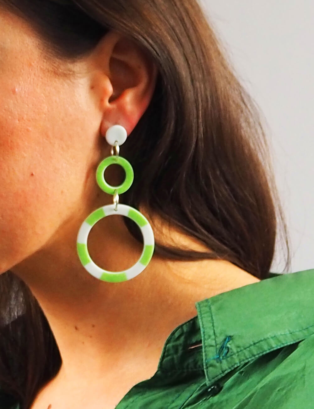 Deux anneaux vert prairie