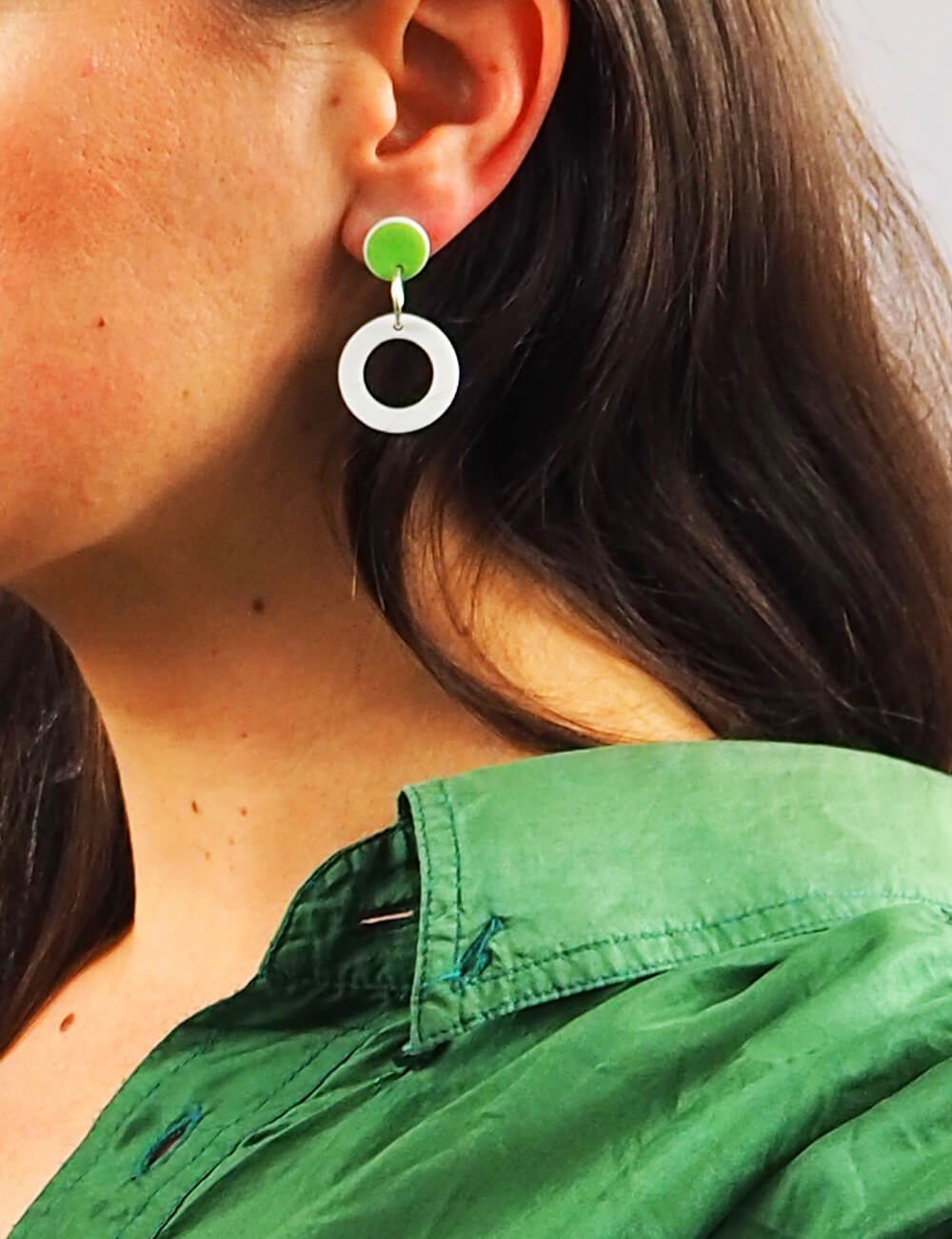 Petits anneaux vert prairie