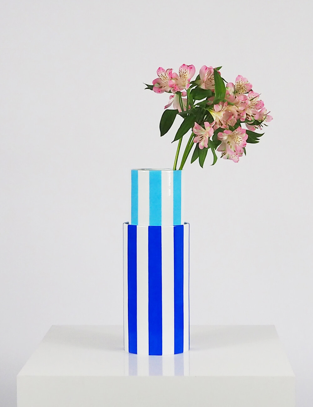 Vases duo bleu azur et bleu clair