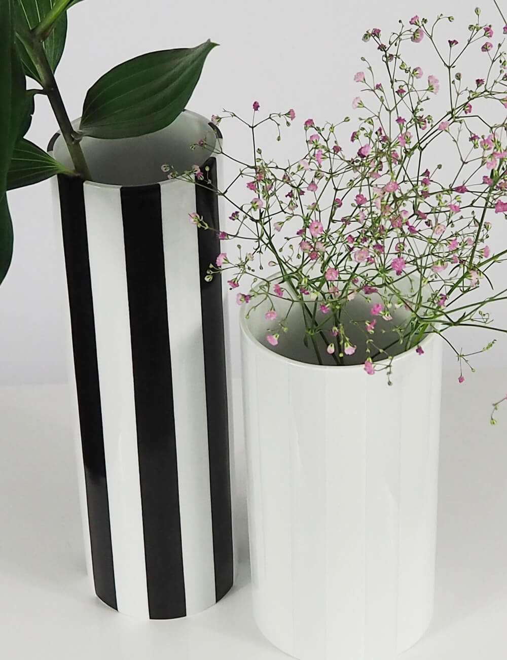 Vases duo blanc et noir