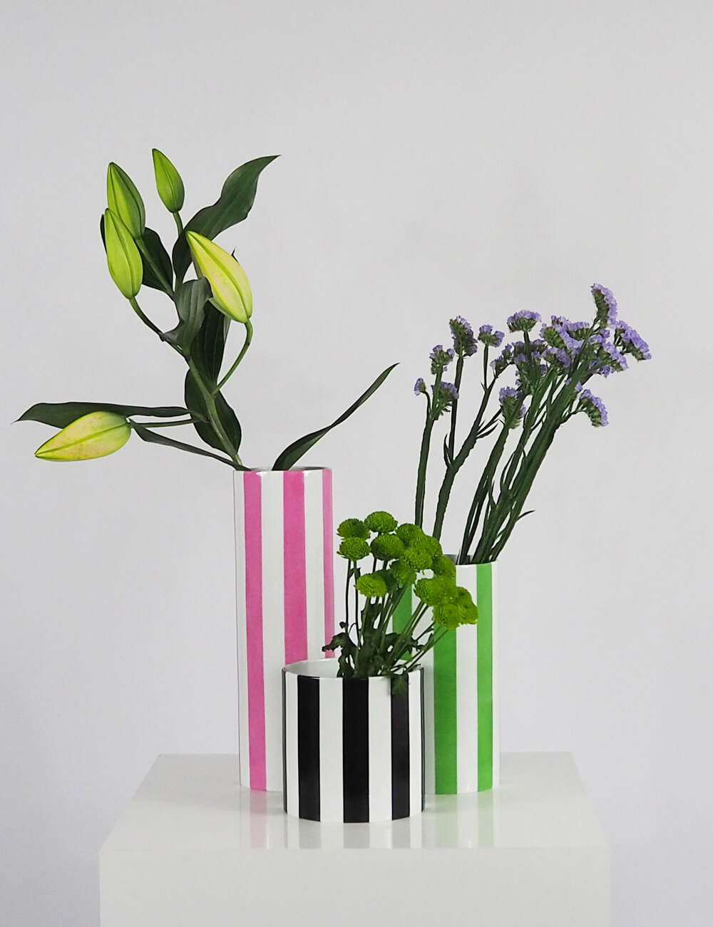P1010009 RET Vases trio rose vert prairie noir