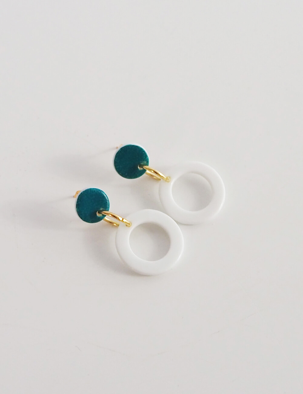 Boucles d'oreilles paris vert turquoise