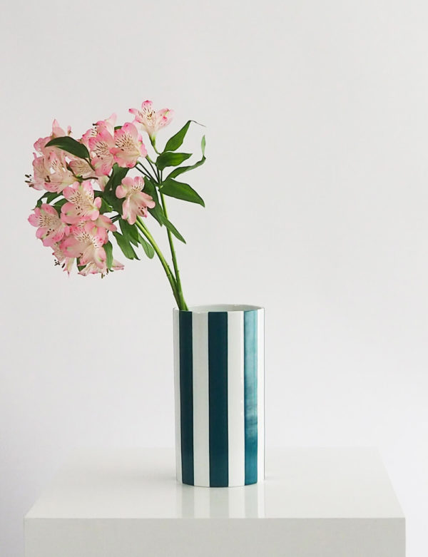 Vase vert turquoise porcelaine limoges
