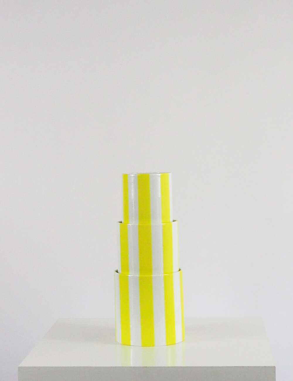 Vases trio jaune citron