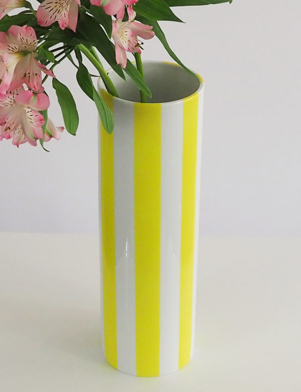 Vase jaune citron porcelaine limoges