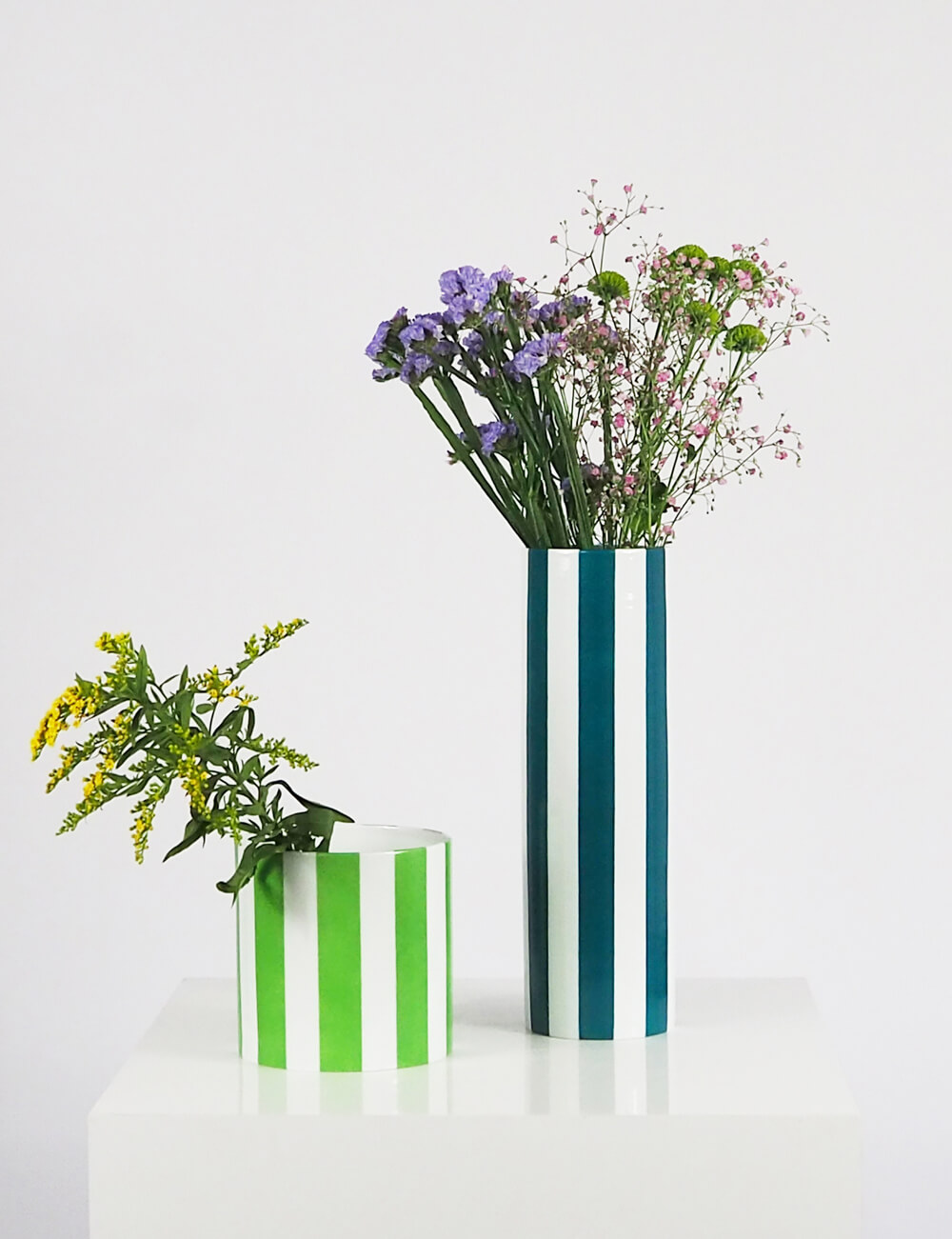 Vases duo vert prairie et vert turquoise