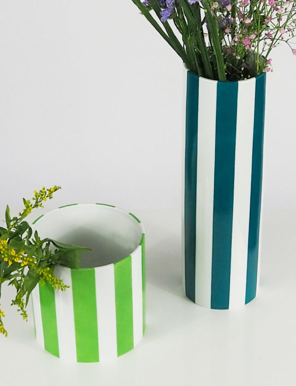 Vases duo vert prairie et vert turquoise