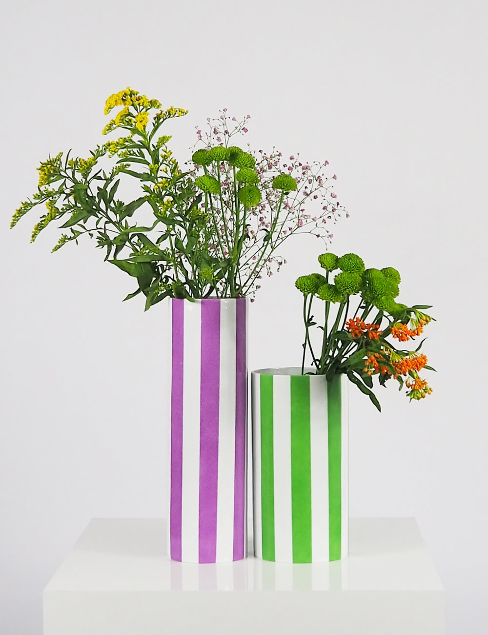 Vases duo vert prairie et violet