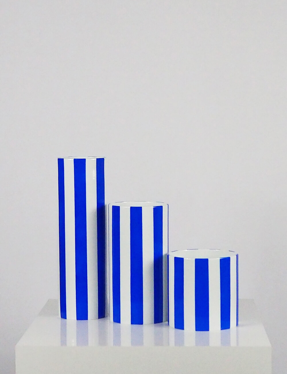 Vases trio bleu azur