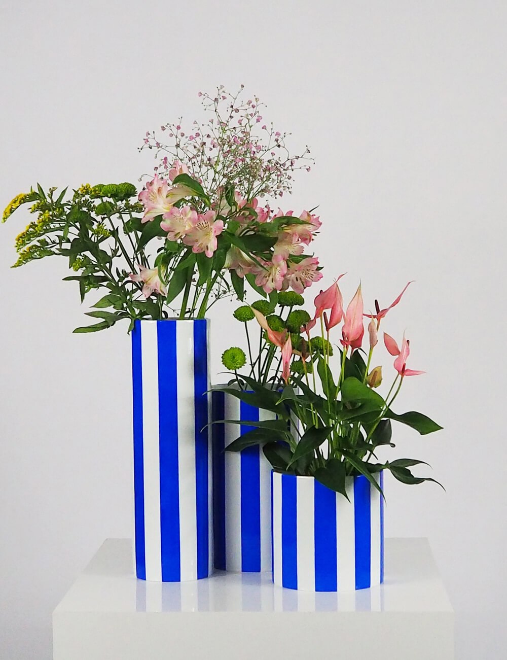 Vases trio bleu azur