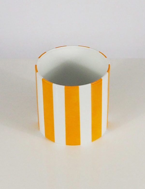 Vase jaune oranger porcelaine limoges