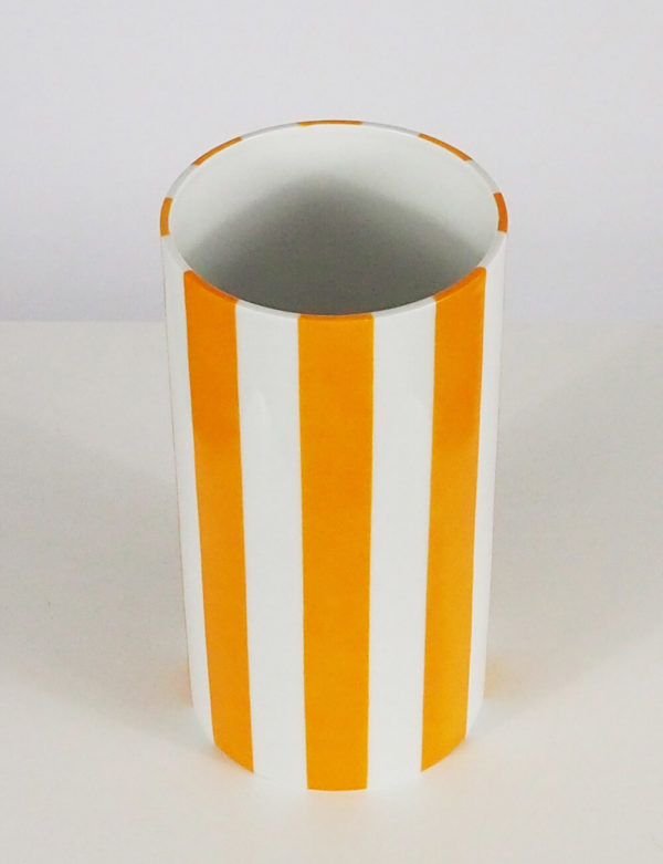 Vase jaune oranger porcelaine limoges