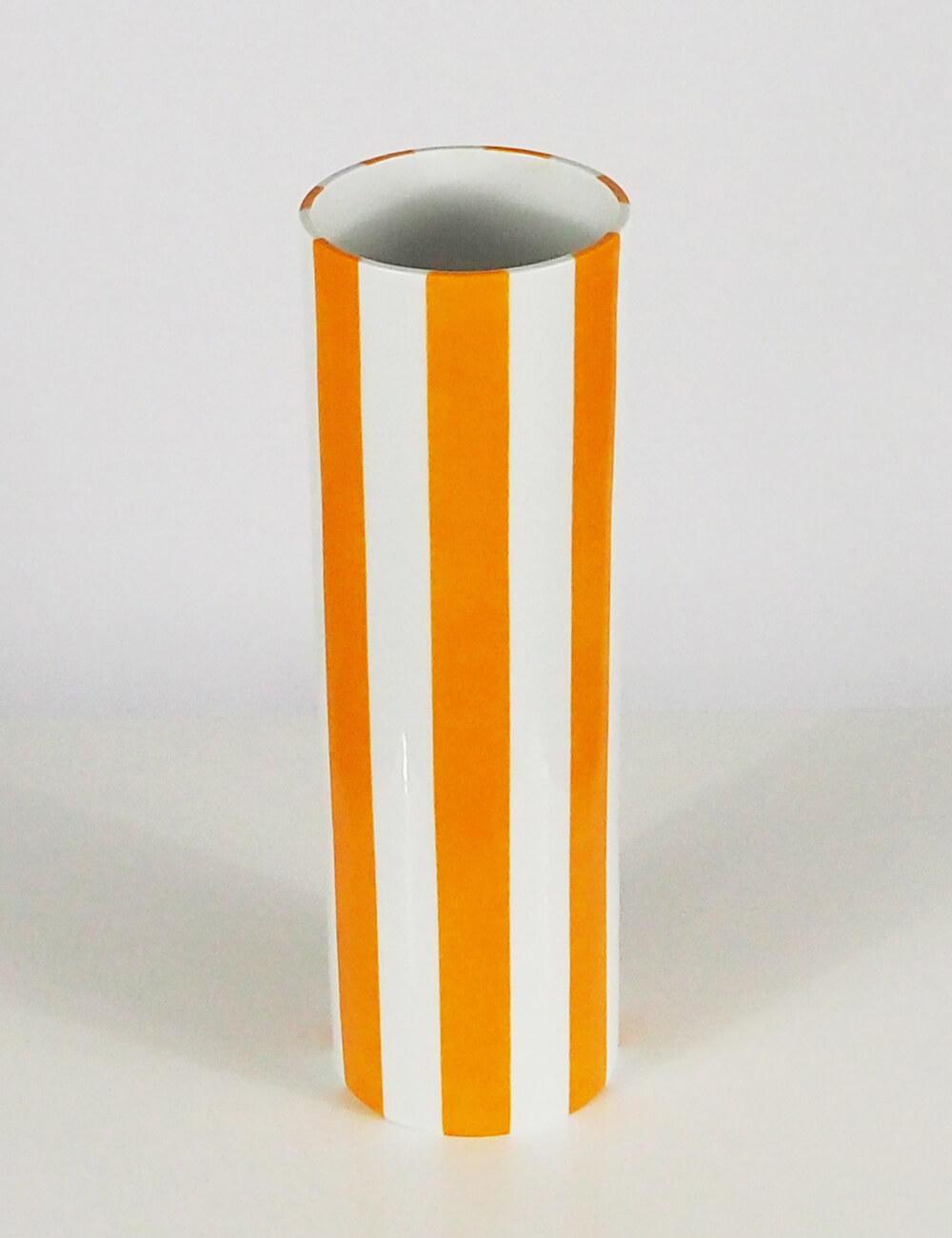 Vase jaune oranger porcelaine limoges