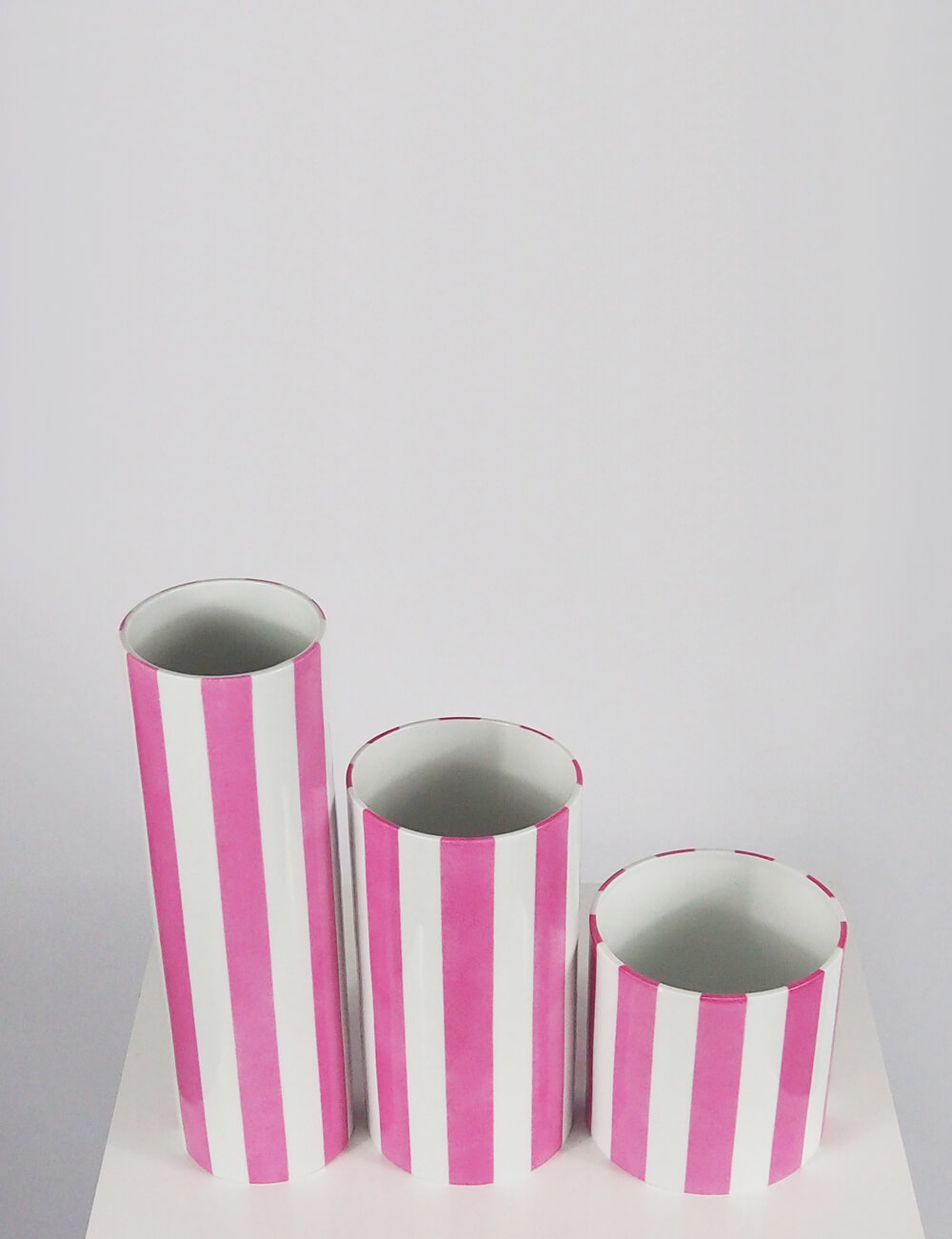 Vases trio rose