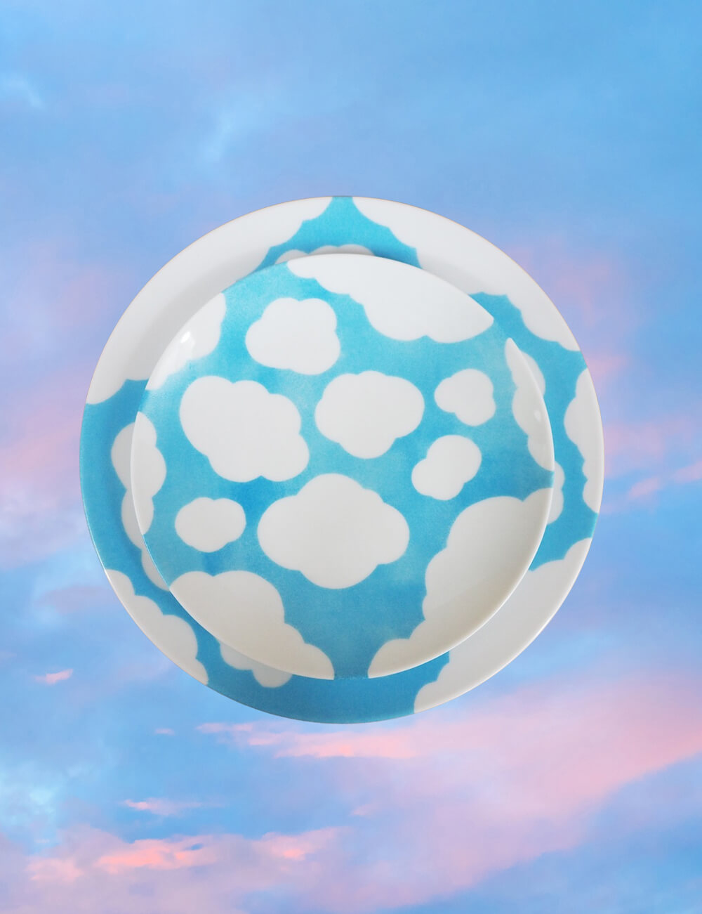 ASSIETTE DINER DESSERT BLEU CIEL SUR CIEL