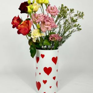 Vase n°2 coeurs rouges