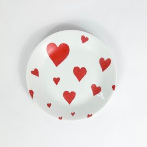 ASSIETTE MINI Petits coeurs rouges
