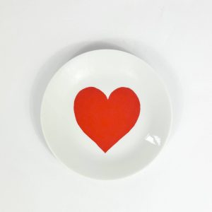 ASSIETTE MINI Grand coeur rouge