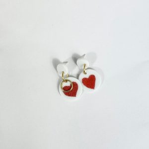 BOUCLES D’OREILLES LONDRES COEUR ROUGE